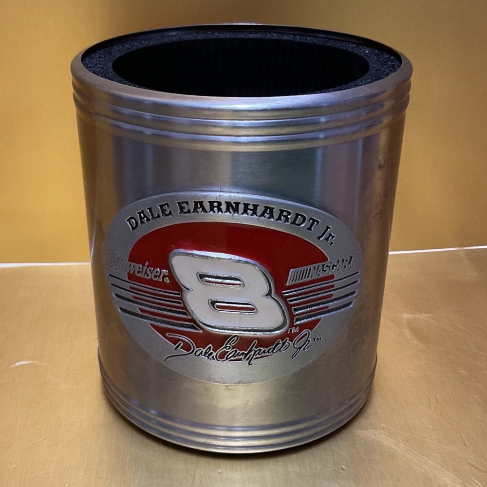 Dale Earnhardt Jr 8 Budweiser NASCAR Metal Insulated Can Cooler Beverage Holder